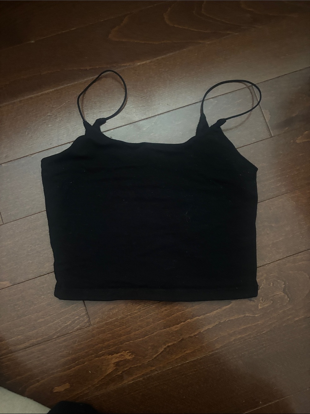 Aritzia Black Spaghetti Strap Crop Top